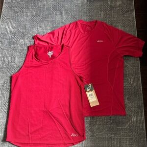 ASICS Vibrant Red Tank and Tee Set men’s S